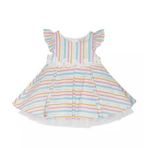 Rare Editions
Baby Girls Shimmer Stripe to Pleated Skirt Dress size  2T